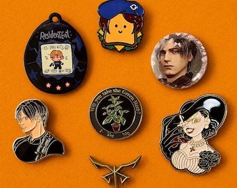Resident Evil Collectible Enamel Pins | Leon Kennedy, Jill Valentine, Lady Dimitrescu