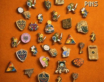 Zelda Enamel Pin – Choose Your Pin | Link, Triforce, Hylian Shield, Retro Collectible