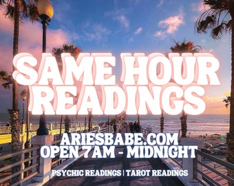 same hour tarot, same hour psychic, same hour same day detailed in depth reading, love reading, career reading, soulmate reading, same day