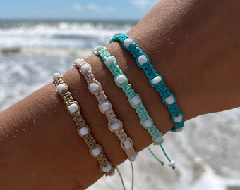 Waterproof beaded ocean Bracelet/Anklet Delicate Ocean Jewelry Beach Stackable Non-Fade Surfer Bracelets