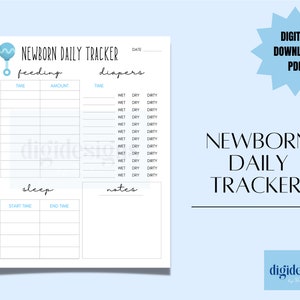 Baby Boy Daily Log | Infant Schedule Tracker | Sleep Feed Diaper Log | Newborn Schedule Log | Instant Download File | Print at Home