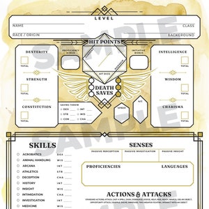 Ficha de personagem Art Déco (D&D 5e)