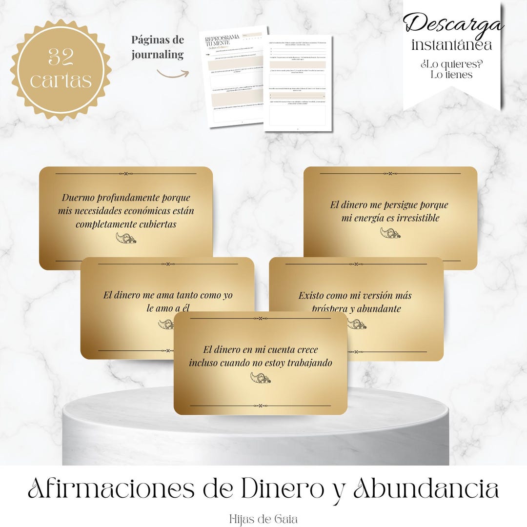 Afirmaciones De Dinero Y Abundancia - Más De 30 Tarjetas Imprimibles ...