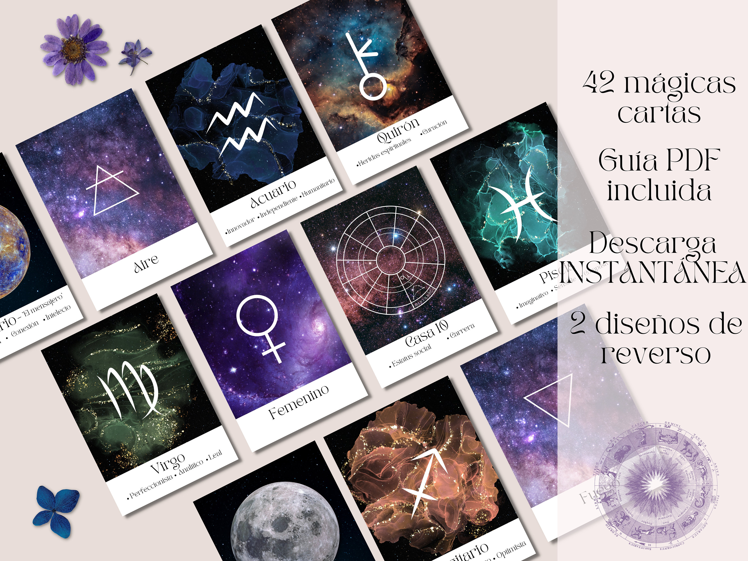 Oráculo Astrológico 'viaje a Las Estrellas', Cartas De Oráculo Para