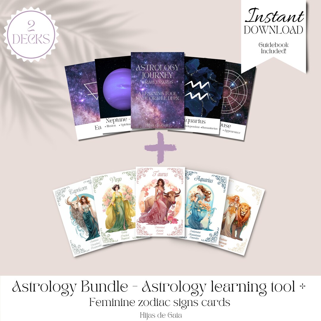 Celestial Magic Oracle Bundle - Zodiac Signs & Lunar Phases | Complete ...