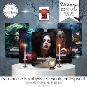 Oráculo para shadow work 'Camino de Sombras'. Cartas para trabajo de sombras. Oráculo imprimible DIY con guía. Baraja oscura. Hijas de Gaia.