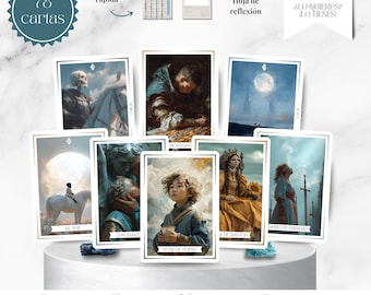 Tarot Lumina Completo 78 Cartas + Guía Significados + Hoja Journaling Digital. Descarga digital e imprimible al instante. Tarot PDF.