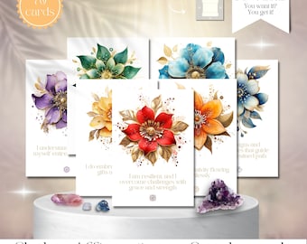 Chakra Affirmations Oracle Cards: 70 Printable Healing & Self-Love Cards + Box (Digital Download)