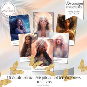 Alma psíquica - Baraja de afirmaciones positivas/Oráculo energético en Español. Descarga digital, oráculo imprimible. Descarga instantánea.