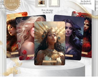 Divine Feminine Oracle - 78 Goddesses from Around the World | Sacred Feminine Wisdom + Complete Guide + Box | Goddess Power Cards