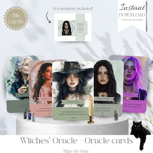 Witches' Oracle - 36-card digital oracle deck. Printable Oracle. Includes guidebook. Beginner-friendly oracle. Witchy gift. DIY oracle deck.
