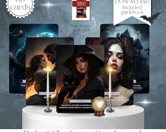 Cartas del Oráculo del Sendero de las Sombras: Trabajo con las Sombras Profundas y Sanación / 55 cartas + Guía completa / Descarga instantánea con diseño de caja