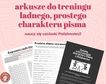 Templates for practicing the aesthetic, simple Polishnotes font