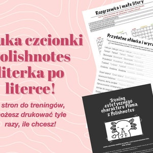 Templates for practicing the aesthetic, simple Polishnotes font image 3