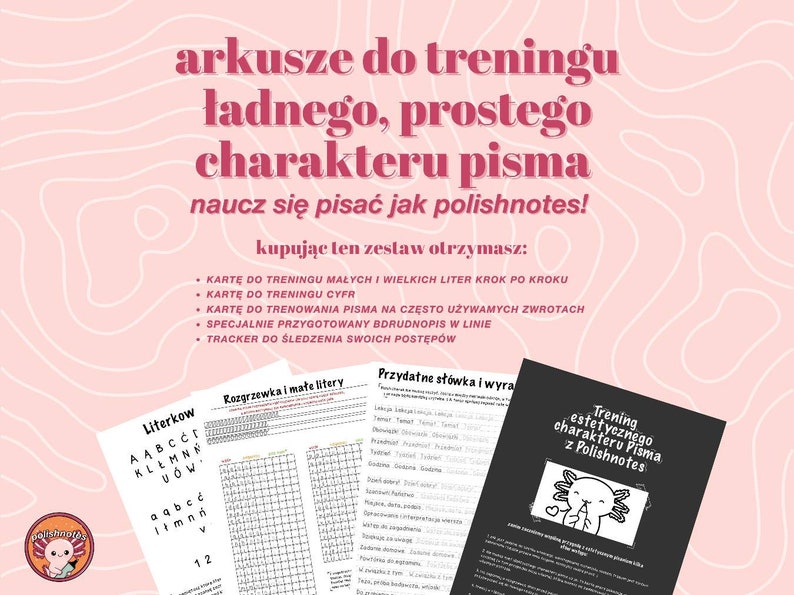 Templates for practicing the aesthetic, simple Polishnotes font image 2