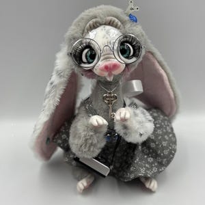 Bunny hare rabbit Easter eggFantasy Magical Doll Creature Ooak Toy Plush Animals Art Doll Collectible