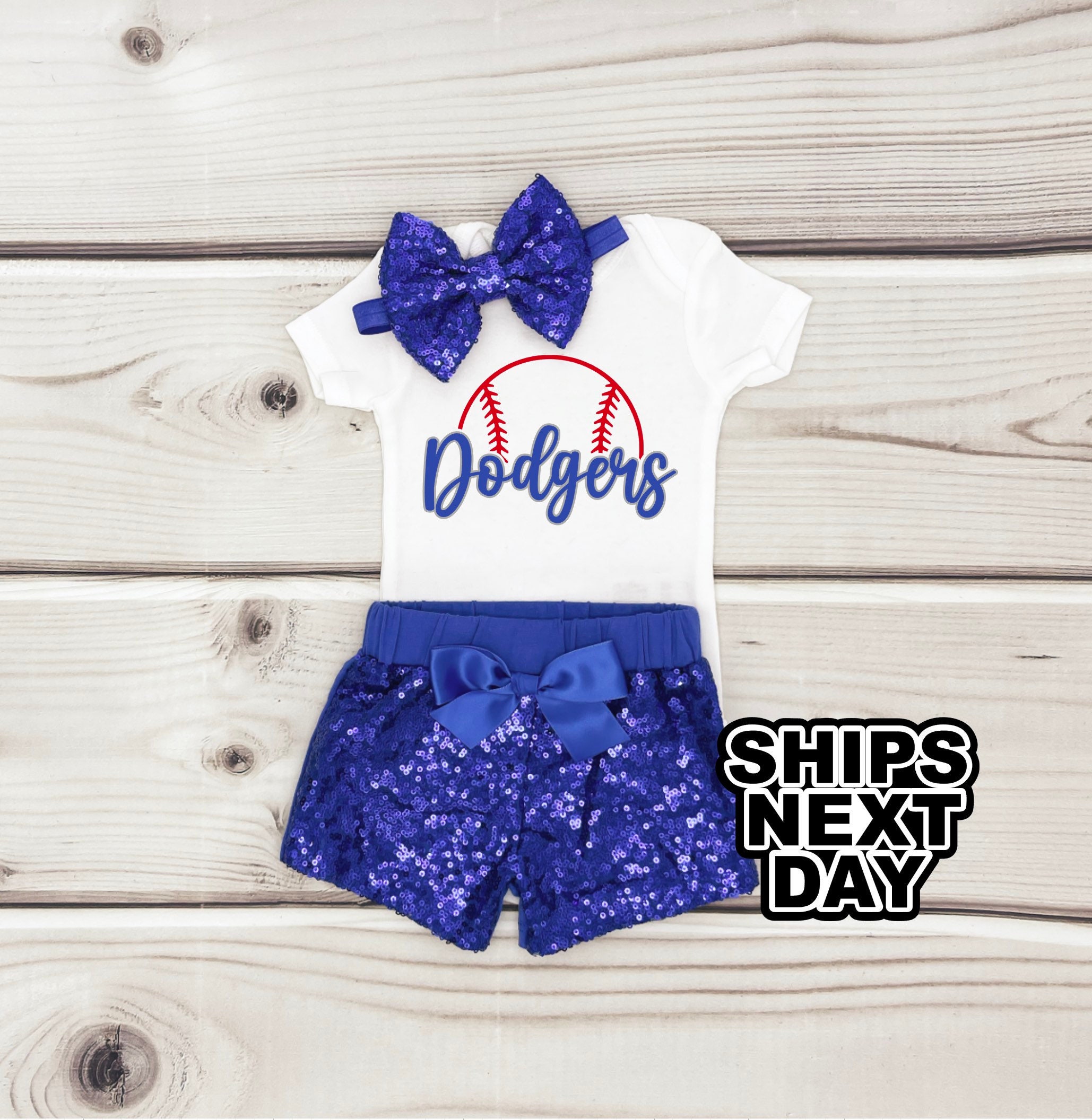 Baby Girl Baseball Outfit Dodgers Baseball Game Day Outfit in - Etsy