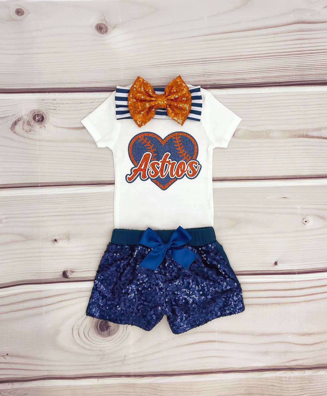 Glitter Baby Girl Astros Outfit Game Day Outfit Blue and Etsy
