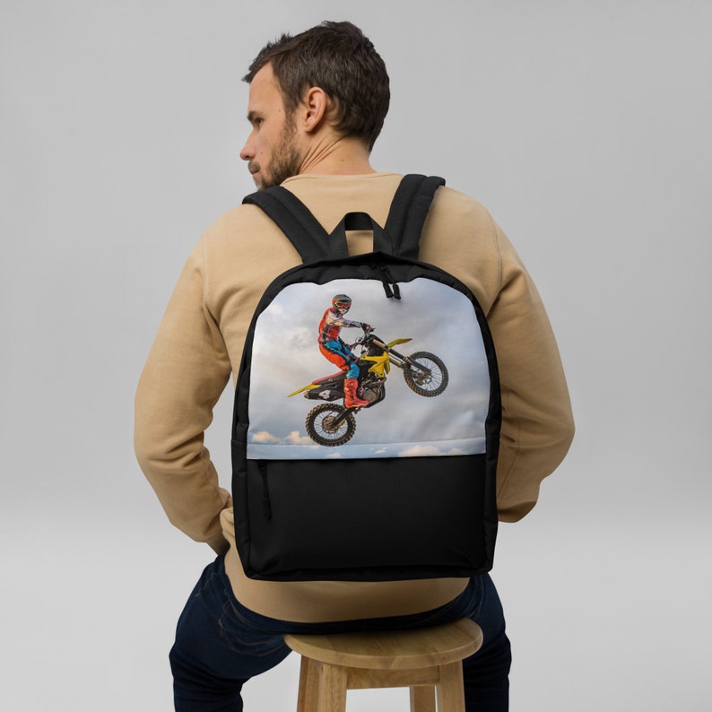 Dirt Bike Backpack School Bag Motocross Motorcycle Back to Boys