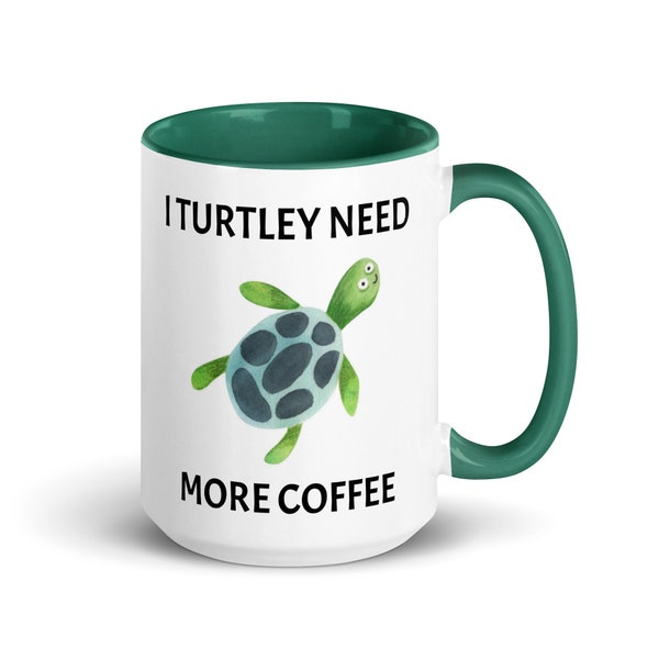 Turtle Coffee Mug Lover Gift Cup Animal for Her Him Funny Cute Mom Dad I Birthday Christmas Women Men Friend Like Tea Unique Cartoon Life