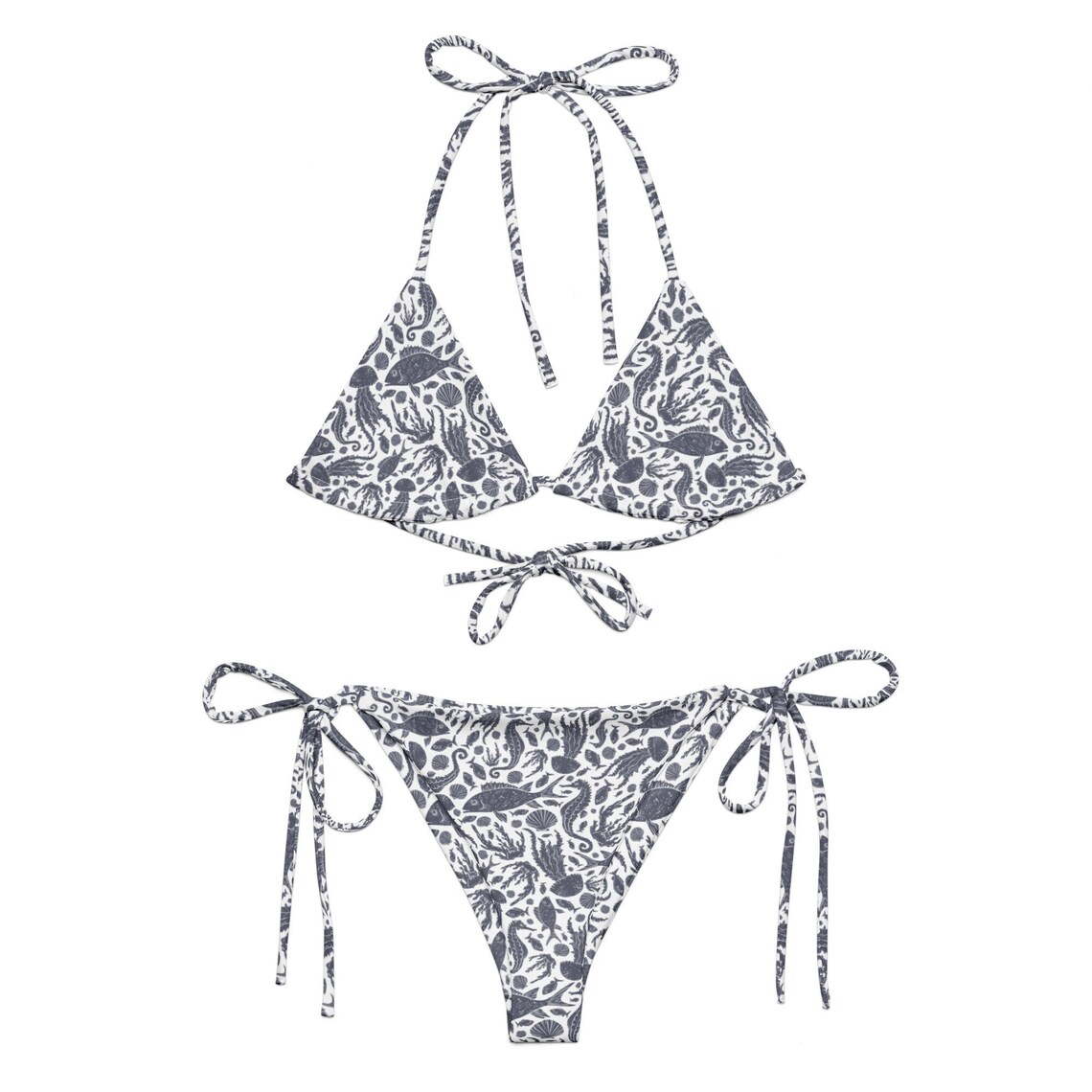 Ocean Animals Bikini Top and Bottoms Open Water Swimming Pool Etsy