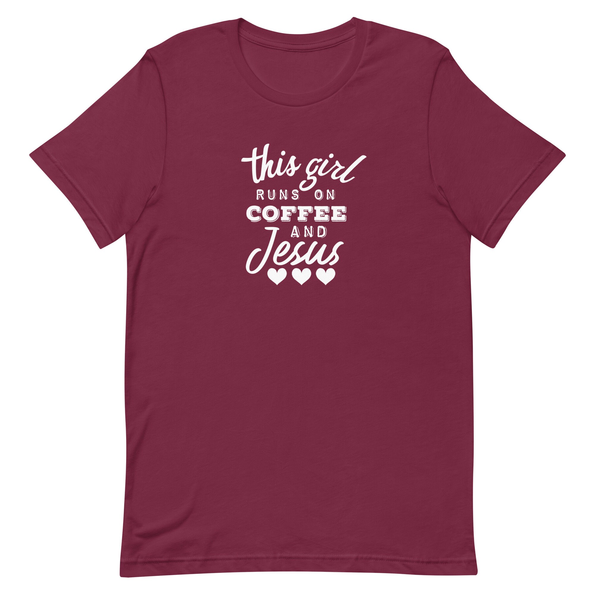 This Girl Runs on Coffee and Jesus Tshirt Cute Christian - Etsy