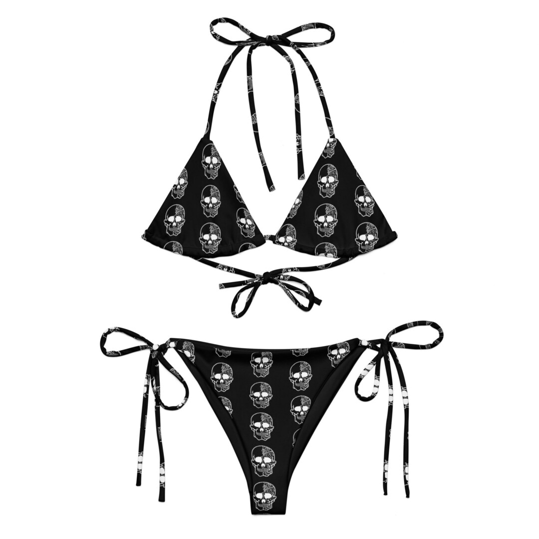 Skull Bikini Goth Gothic Swimsuit Swimwear Set Punk Plus Size Sexy