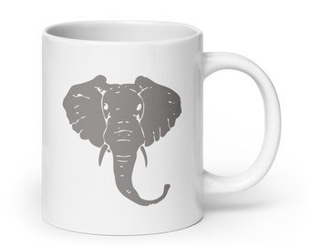 Elephant Mug Gift Coffee Lover for Her Him Cup Wrap Birthday Christmas Cute Animal Unique Idea Sublimation Design Art Ceramic Adult Friend