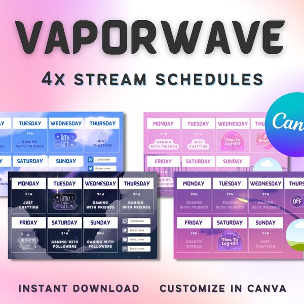 Twitch Stream Schedule Canva Etsy Twitch Stream Schedule Canva Etsy