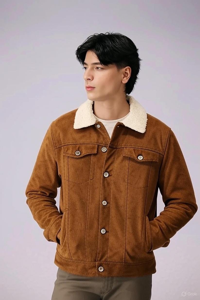Men's Suede Leather Trucker Jacket: Vintage Western Rodeo Style - Etsy