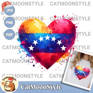 Venezuela Heart Png Sublimation Design Colorful Hallaca Png Arepa Png Patriotic Png Travel Png T-Shirt Design, Instant Download Png