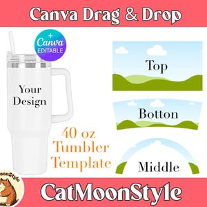 40oz Tumbler Template, Tumbler Sublimation template, 40oz Tumbler Wrap Template, Canva Tumbler template