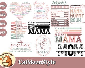 Paquete PNG de corazón floral para mamá, regalo del Día de la Madre (descarga digital)