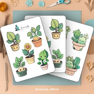 Niedliche Topfpflanzen Aufkleber | Planner Sticker, Scrapbook Sticker, Planer Sticker, Planer Sticker, Planer Sticker, Glossy Sticker