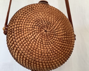 Handgefertigte Rattan Steamed Cane Schulter / Crossbody Bag, Rattan Crossbody Bag, Rattan Schultertasche
