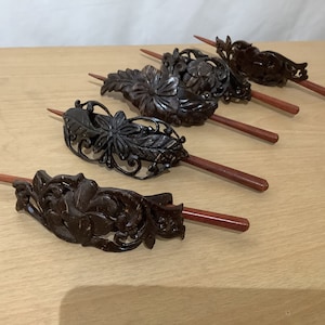 Handmade & Handcrafted Made From Coconut Shell and Wood Burmese Hair Accessories