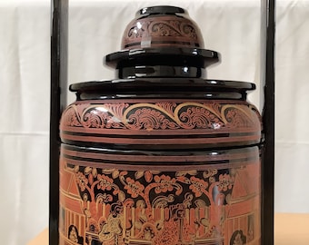 Handmade Burmese Lacquerware Food Container