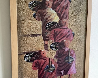 Original Photo On Canvas oil painting By Burmese Artist Monks scenic nature art living room wall art decor wall home decoration gift