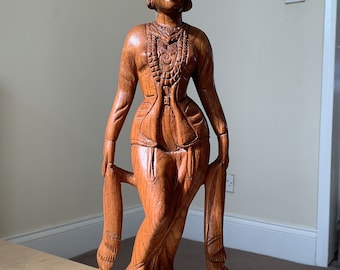 Handmade & Handcrafted Wooden Burmese Princess in Bagan Time-Period