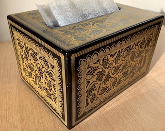 BURMESE Handmade Lacquered Decorative Tissue Box