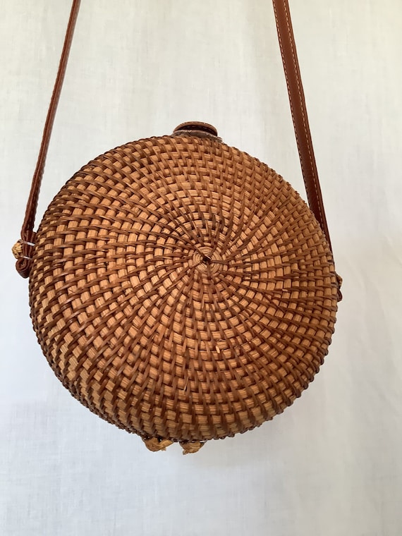 Round Sling Bag Cane Round Bag Buy Handmade Small Rattan