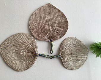 Handmade & woven Burmese Thatching Hand Fan