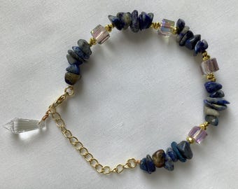 Handmade wire art jewelry Lapis lazuli stone Bracelet
