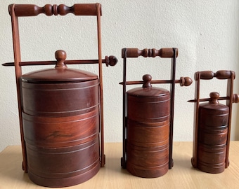Handmade Burmese Wooden  Food Container