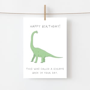 Carte d'anniversaire amusante – « C'était une girafe de votre époque » – Vous êtes si vieille blague – Humour d'anniversaire marquant – AJS Studios