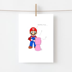 Grappige Mario Kart-verjaardagskaart | Wenskaart voor liefhebbers van videogames | Nintendo-spellen | Stinkende toiletgrap | AJS-STUDIO'S