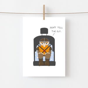 Lord of the Rings-kaart - Gimli's 'Don't Tell the Elf'-citaat - grappige LOTR-vriendschapswenskaart | AJS-STUDIO'S