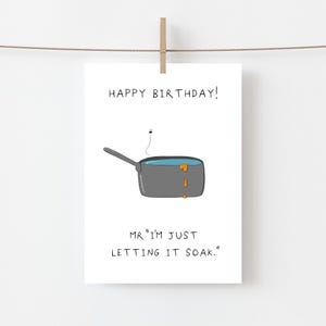 Carte d'anniversaire drôle de petit ami et de mari - « Juste le laisser tremper » - Carte coquine pour lui - Blague amusante sur le lave-vaisselle - AJS Studios