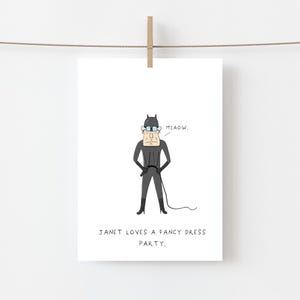 Divertente biglietto di auguri di compleanno / Catwoman / Divertente biglietto di auguri / AJS STUDIOS