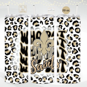Saints Tumbler,Football,Black And Gold,20 oz Tumbler,NOLA,Football Tumbler,Louisiana,Sports Tumbler,New Orleans Tumbler